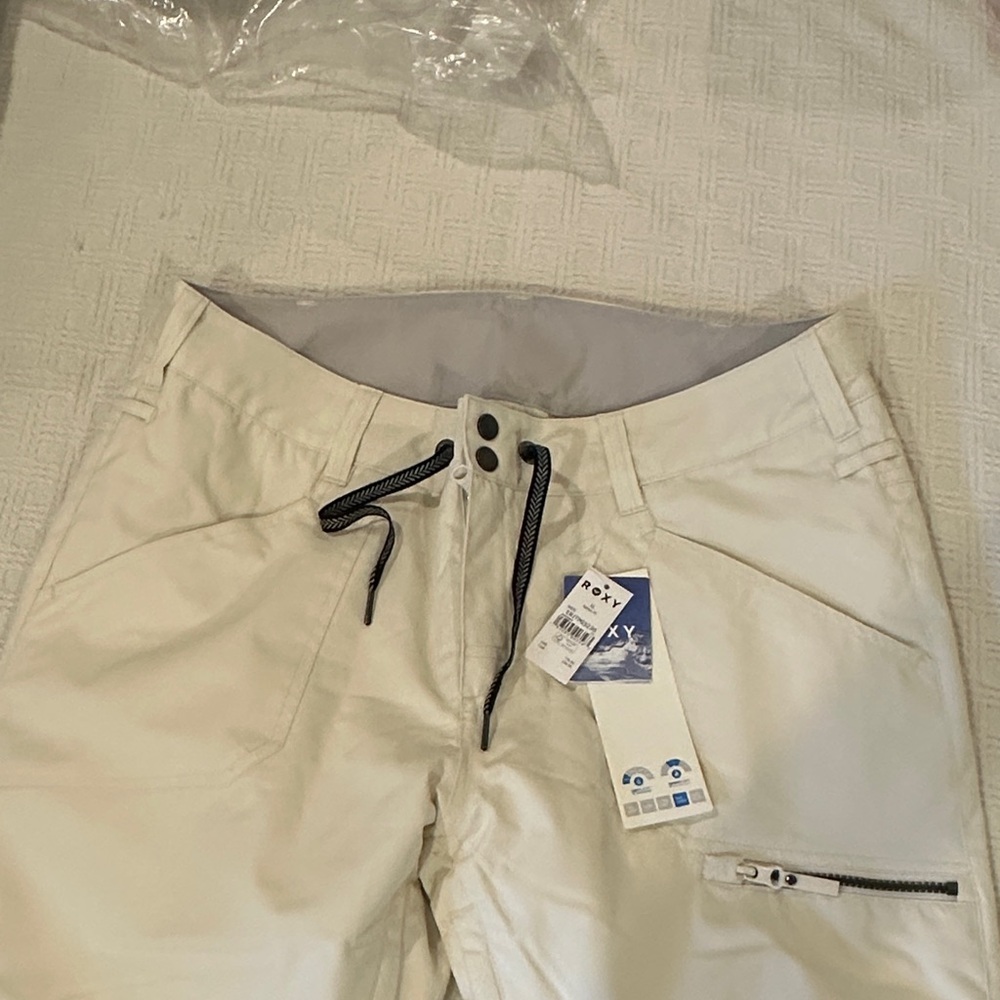 Roxy Cream Ski Pants with Black Details